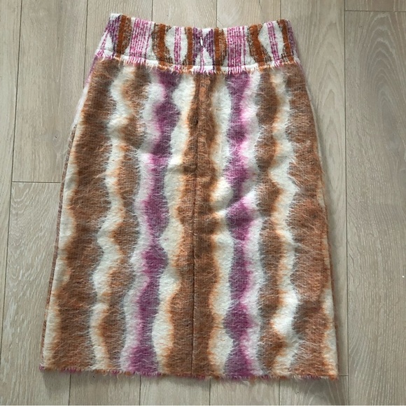 NWT Agnona Italy Cashmere Mohair Blend Striped Skirt Designer - Picture 6 of 8